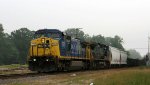 CSX 7797 & 7386 lead train Q493 southbound on the Andrews Sub